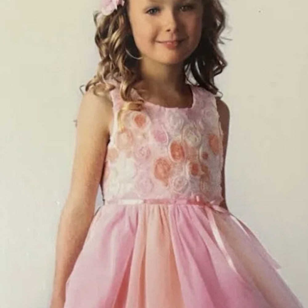 Jona Michelle Girl’s Pink Tulle Sleeveless Easter Dress Size 12